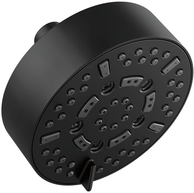 Brizo Essential™ Matte Black Linear Round H2Okinetic® Multi-Function Wall Mount Shower Head-0