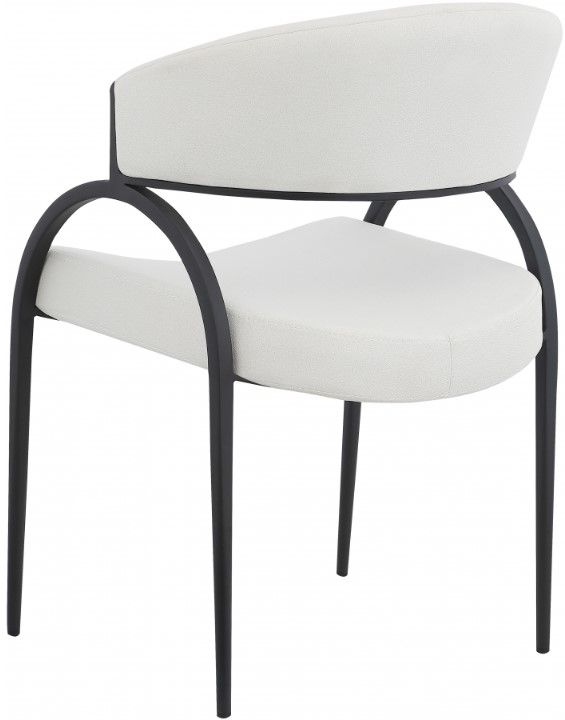 Meridian Furniture Privet Cream/Matte Black Dining Chair-2