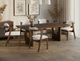 International Furniture Direct Zaphiro Lacquer Brown/White Upholstered Dining Arm Chair-1