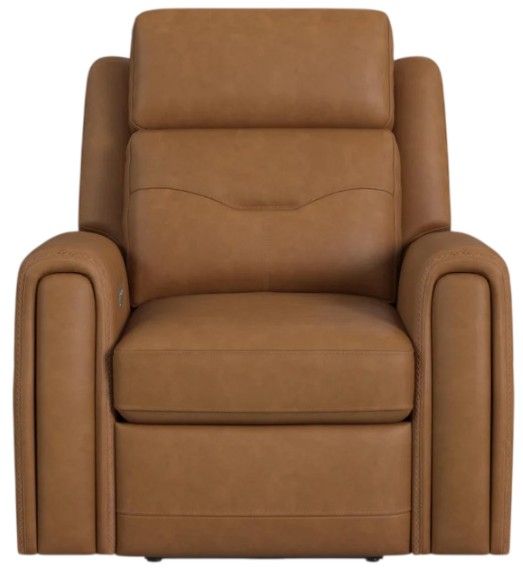 Flexsteel® Felix Toasted Almond Leather Power Recliner with Power Headrest and Lumbar-3