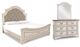 Signature Design by Ashley® Realyn 3-Piece Chipped White King Upholstered Panel Bed Set-0