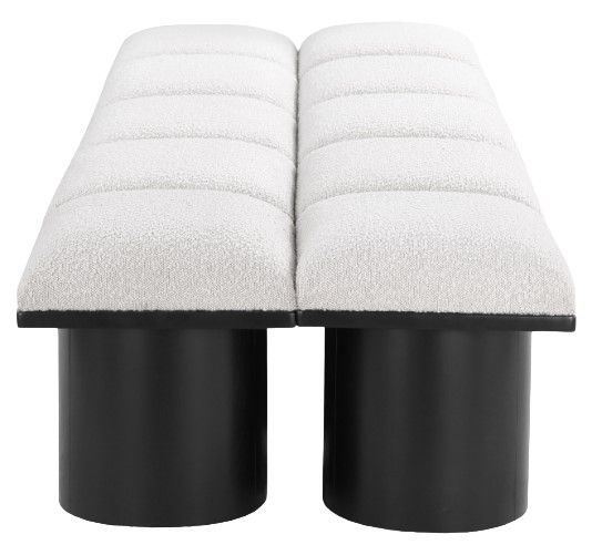 Meridian Furniture Pavilion 10-Piece Cream/Black 78" Modular Bench Set-2