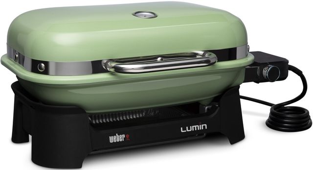Weber® Lumin Compact 23" Seafoam Green Tabletop Electric Grill-1