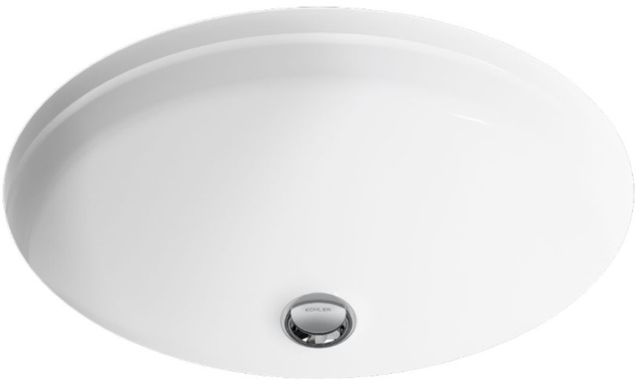 Kohler Canvas® White 19.44" Oval Undermount Bathroom Sink-4
