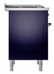 Ilve® Nostalgie II Noblesse 36'' Midnight Blue Pro Style Dual Fuel Range with Burnished Trim-2