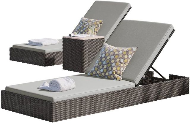 homestyles® Boca Raton 3-Piece Brown Chaise Lounge Set-1