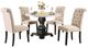 Furniture of America® Elfredo 5-Piece Antique Black/Ivory/White Round Dining Table Set-0