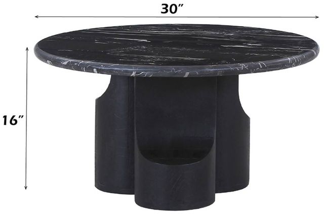 ACME Furniture Kinton Natural Marble Top Coffee Table with Black Mercana Base-1