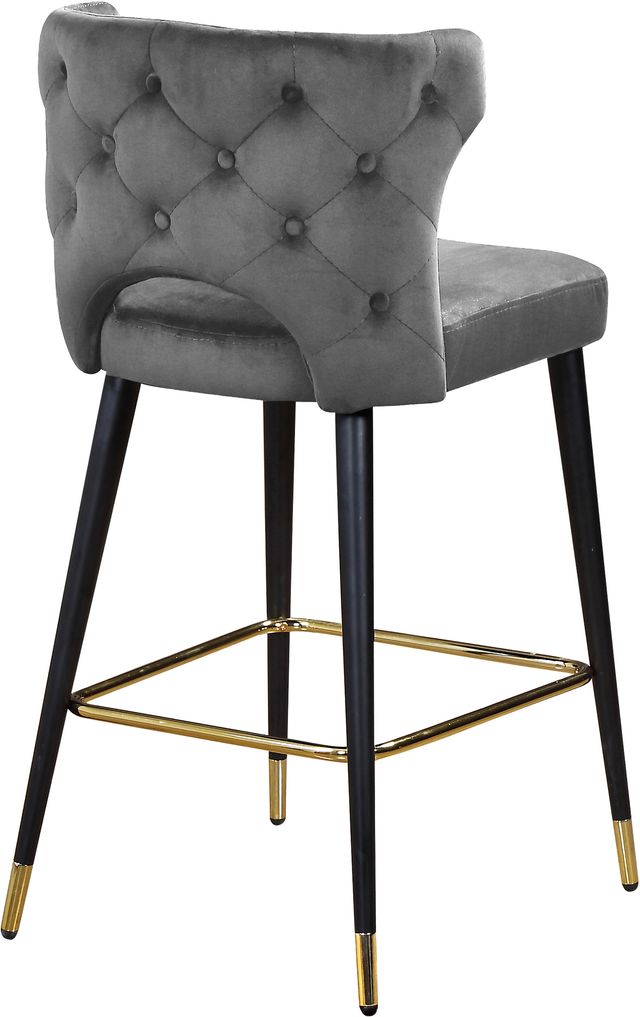Meridian Furniture Kelly Gray Velvet Counter Stool-1