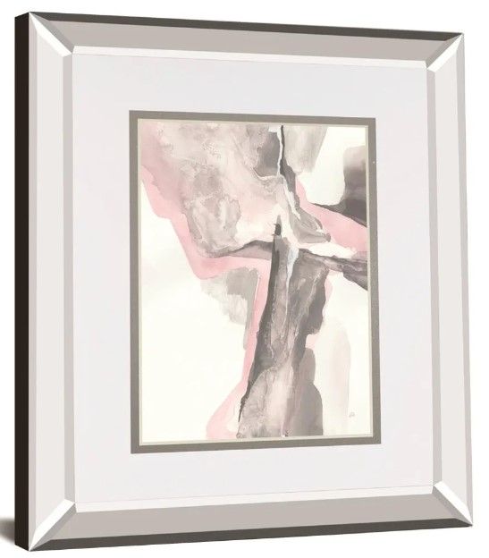 Classy Art Blushing Grey II By Chris Paschke Mirror Framed Wall Art-0