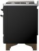 Ilve® Majestic III 40" Glossy Black Pro Style Dual Fuel Liquid Propane Range with Triple Glass Door and Burnished Trim-4