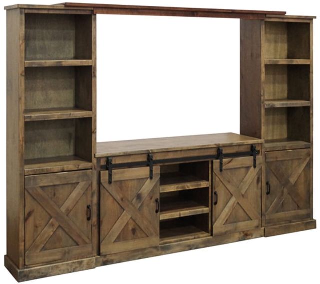 Legends Home Farmhouse Barnwood Entertainment Wall-0