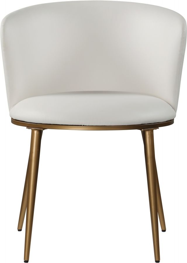 Meridian Furniture Skylar White/Gold Faux Leather Dining Chair-2