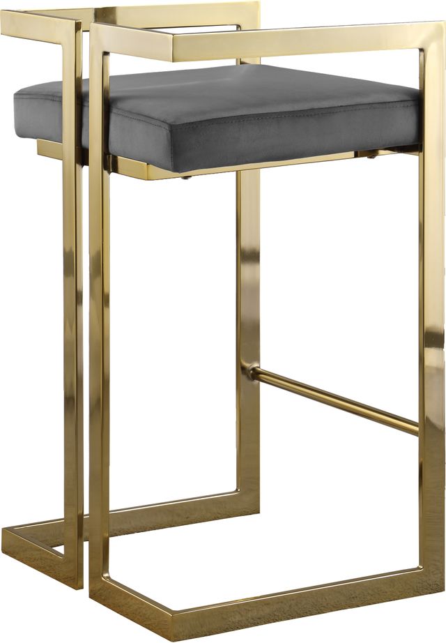 Meridian Furniture Ezra Gray Velvet Counter Stool-1