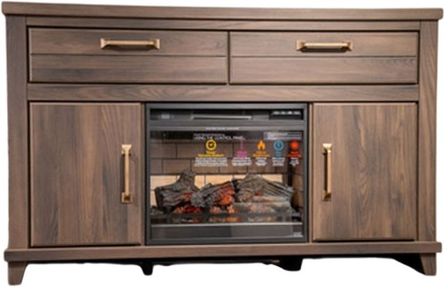 Signature Design by Ashley® Brazen Valley Dark Brown LG TV Stand with Fireplace Option-0