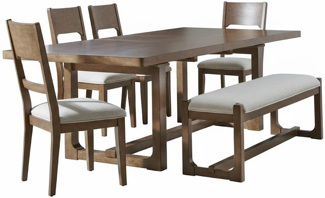 Liberty Furniture Harmony 6-Piece Brownstone/Oatmeal Dining Set-0