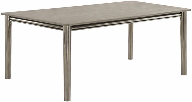 New Classic® Home Furnishings Lennox 5-Piece Gray/Metallic Silver Dining Table Set-2