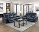 Homelegance® Keziah Blue Double Power Reclining Sofa with Power Headrests and Storage Arms-1