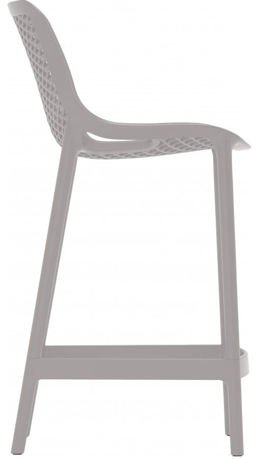 Meridian Furniture Mykonos Gray Plastic Outdoor Patio Stool-1
