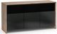 Salamander Designs® Barcelona 339 AV Cabinet-Natural Walnut/Black Glass-0