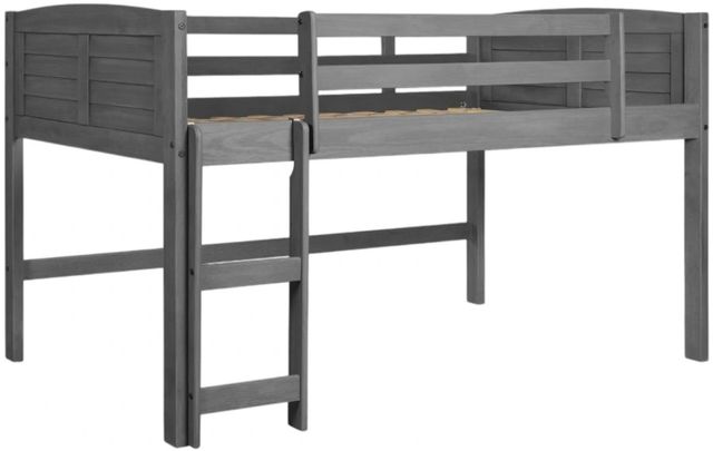 Donco Kids Louver Antique Gray Youth Twin Loft Bed-0