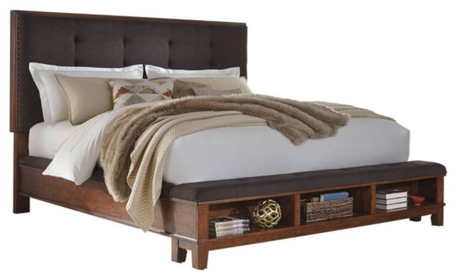 Signature Design by Ashley® Ralene 6-Piece Medium Brown King Upholstered Panel Bed Set-1