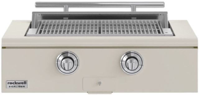 Caliber™ Rockwell 2-Burner Antique White Built-In Natural Gas Grill with Polished Chrome Hardware-0