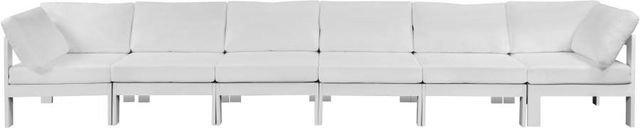 Meridian Furniture Nizuc 6-Piece White Outdoor Patio Modular Sofa-1