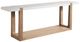 Universal Explore Home™ New Modern Honed White Ellis Console Table with Natural Oak Base-0