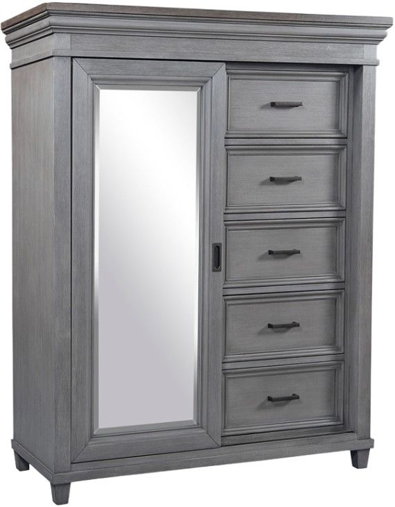 aspenhome® Caraway Aged Slate Sliding Door Chest-0