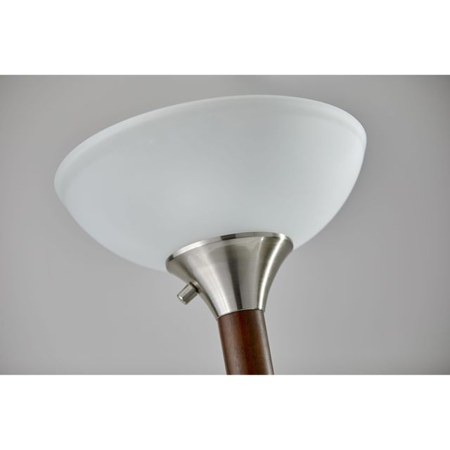 Adesso® Alta Walnut With Brushed Steel 30W Combo Torchiere-2