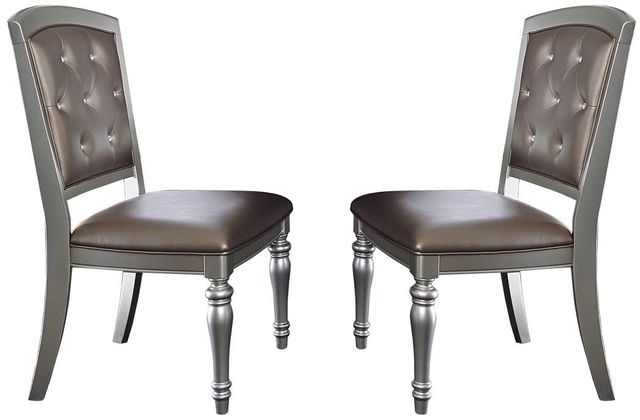 Homelegance® Orsina Silver Dining Side Chair-2