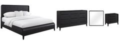 Bernards Elure 4-Piece Peppercorn Queen Waterfall Panel Bedroom Set
