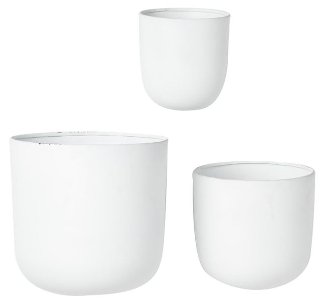 Deco Marche 3-Piece White Floating Wall Planter Set-0