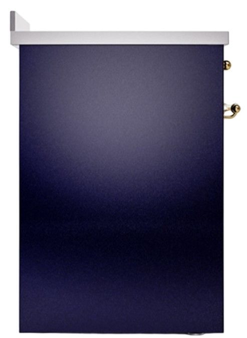 Ilve® Nostalgie II Noblesse 30'' Midnight Blue Pro Style Induction Range with Brass Trim-2
