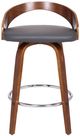 Armen Living Sonia 4-Piece Gray/Walnut Counter Stool Set-2