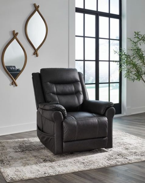 Signature Design by Ashley® Oatman Carbon Power Lift Recliner | Darvin ...