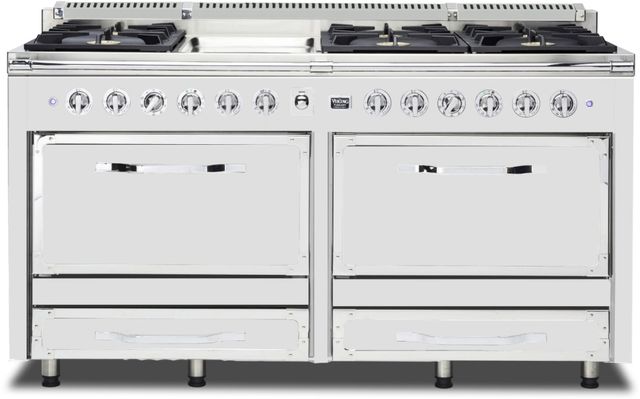 Viking® Tuscany 66" Frost White Dual Fuel Pro-Style Dual Fuel Natural Gas Range-0