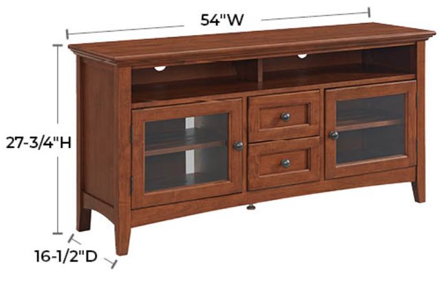 Whittier Wood® Furniture McKenzie Glazed Antique Cherry 54" Sound Bar Media Console-3