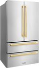 ZLINE Autograph Edition 36" 22.5 Cu. Ft. Stainless Steel Counter Depth Freestanding French Door Refrigerator-2
