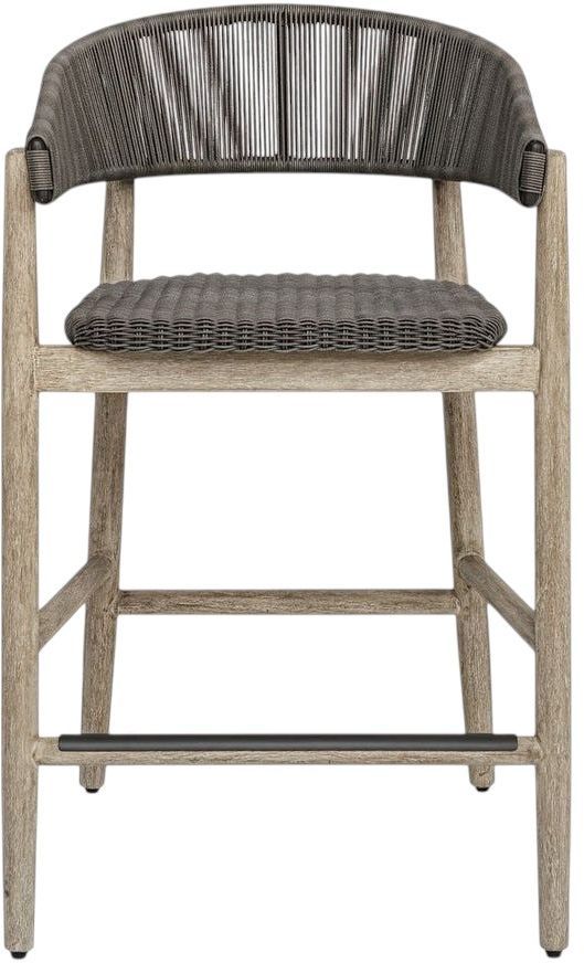 Uttermost® Dermott Cerused Wheat Wooden Outdoor Counter Stool-3