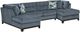 Benchcraft® Maxon Place 3-Piece Navy U-Shape Sectional and Chaise-0