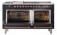 Ilve® Nostalgie II Noblesse 60'' Glossy Black Pro Style Dual Fuel Range with Copper Trim-2