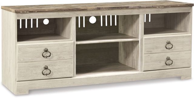 Signature Design by Ashley® Willowton 3-Piece Whitewash Entertainment Center with Glass Shelves-1