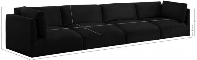 Meridian Furniture Ease 4-Piece Black Modular Sofa-3