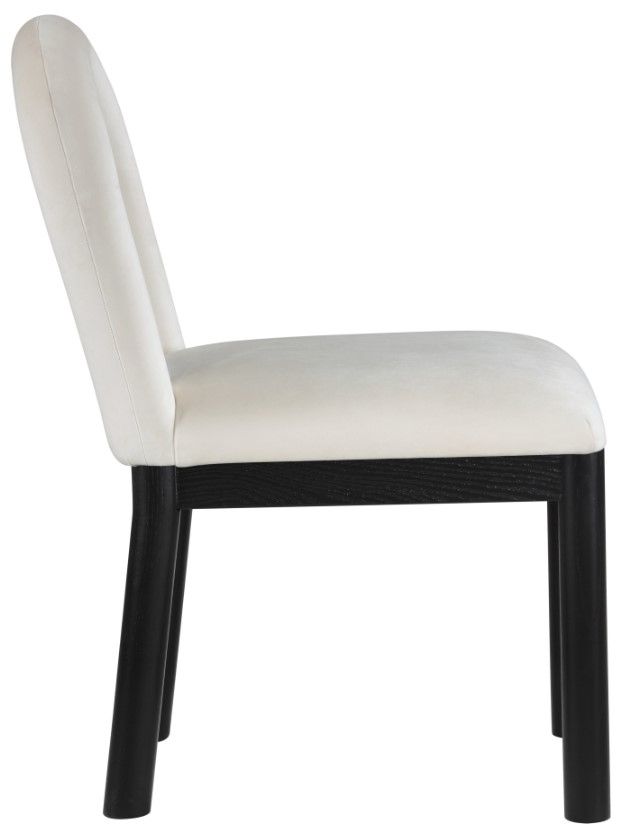 Meridian Furniture Conrad Cream/Black Upholstered Dining Side Chair-2