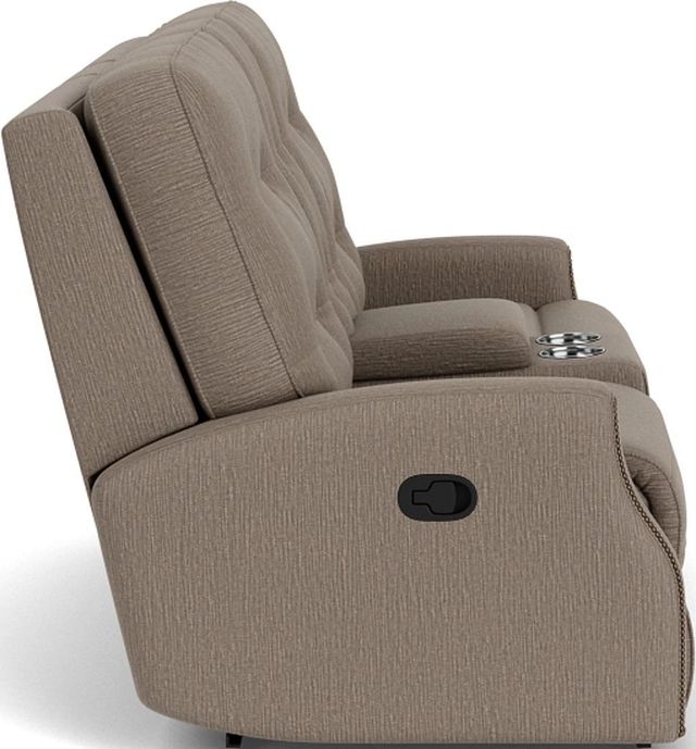 Flexsteel® Devon Brown Pewter Manual Reclining Loveseat with Console-2