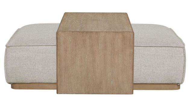 Bernards Trilogy Gray Ottoman with Tray Table-1