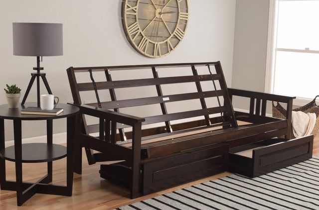 Kodiak Furniture Monterey Oregon Trail Java/Espresso Full Storage Futon with Mattress-1