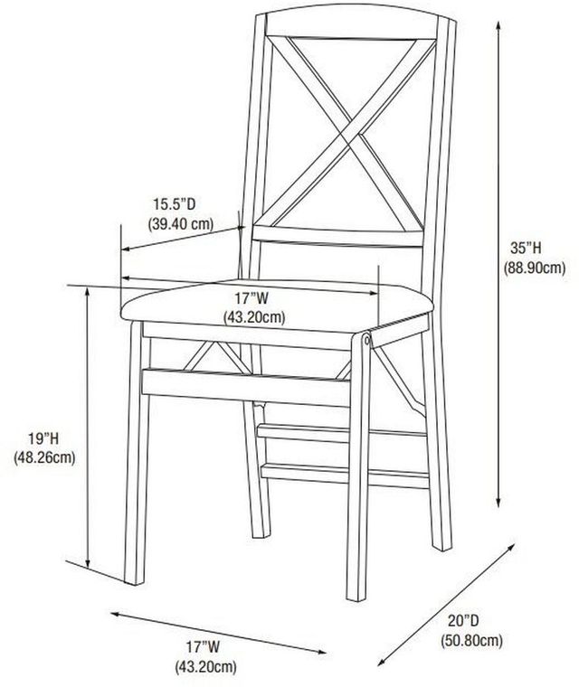 Linon Triena 2-Piece Merlot X Back Folding Chair-2